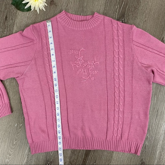 Vintage 90s Mauve Pink Habrand! Crewneck Sweater - Picture 10 of 10